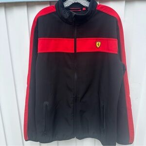 Ferrari Men's Black and Red Bomber Jacket